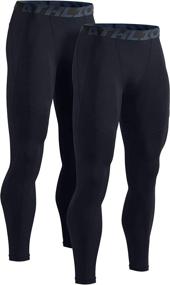 img 4 attached to 🏃 Performance-Enhancing ATHLIO Compression Pants: 1 or 2 Pack Mens Running Tights for Optimal Workouts