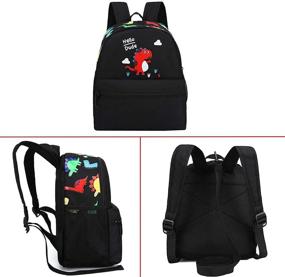 img 3 attached to 🦖 Durable and Cute Toddler Dinosaur Backpack for Kindergarten – Black 11