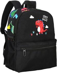 img 4 attached to 🦖 Durable and Cute Toddler Dinosaur Backpack for Kindergarten – Black 11