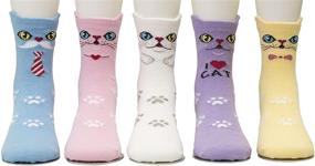 img 3 attached to 🧦 Maiwa Cotton Novelty Cat Animal Socks 5-Pack for Girls