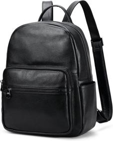 img 4 attached to Coolcy Leather Backpack – Stylish Casual Daypacks for Enhanced SEO