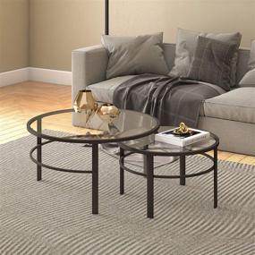 img 4 attached to 🔲 Henn & Hart Coffee Table, Blackened Bronze Finish, Standard Size