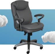 🪑 serta air health and wellness executive office chair, big and tall high back ergonomic swivel with lumbar support, gray bonded leather logo