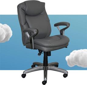 img 4 attached to 🪑 Serta AIR Health and Wellness Executive Office Chair, Big and Tall High Back Ergonomic Swivel with Lumbar Support, Gray Bonded Leather