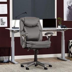 img 3 attached to 🪑 Serta AIR Health and Wellness Executive Office Chair, Big and Tall High Back Ergonomic Swivel with Lumbar Support, Gray Bonded Leather