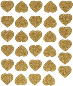 img 1 attached to 💖 Sparkle and Shine: Glitter Gold Heart Stickers - 2 Sheets for Added Charm