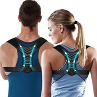 yemiugo posture corrector for women men: 4-point design back brace - size 28&#34; to 47&#34; - improve posture, relieve pain & support back, neck & shoulders логотип