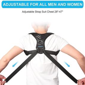 img 1 attached to YEMIUGO Posture Corrector for Women Men: 4-Point Design Back Brace - Size 28&#34; to 47&#34; - Improve Posture, Relieve Pain & Support Back, Neck & Shoulders