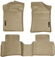 🔧 husky liners 99643 weatherbeater tan floor mats для 2013-18 nissan altima (выпущенных в ноябре 2012 года или новее) - максимальная защита для переднего и заднего сидений логотип