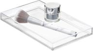 🔄 ideal organizer: idesign clarity metal tumbler makeup toothbrush holder - perfect for bathroom, countertop, desk, dorm, college and vanity - clear and brushed with convenient towel tray логотип