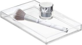 img 4 attached to 🔄 Ideal Organizer: iDesign Clarity Metal Tumbler Makeup Toothbrush Holder - Perfect for Bathroom, Countertop, Desk, Dorm, College and Vanity - Clear and Brushed with Convenient Towel Tray