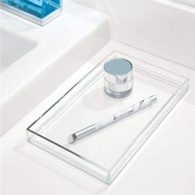 img 2 attached to 🔄 Ideal Organizer: iDesign Clarity Metal Tumbler Makeup Toothbrush Holder - Perfect for Bathroom, Countertop, Desk, Dorm, College and Vanity - Clear and Brushed with Convenient Towel Tray