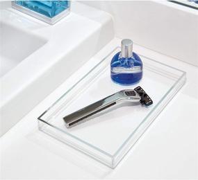 img 1 attached to 🔄 Ideal Organizer: iDesign Clarity Metal Tumbler Makeup Toothbrush Holder - Perfect for Bathroom, Countertop, Desk, Dorm, College and Vanity - Clear and Brushed with Convenient Towel Tray