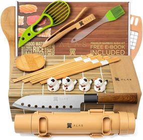 img 4 attached to 🍣 Sushi Making Kit: An Ultimate Set for Beginners and Pros, Including Bamboo Sushi Rolling Mat, Sushi Bazooka, and More!