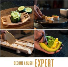 img 1 attached to 🍣 Sushi Making Kit: An Ultimate Set for Beginners and Pros, Including Bamboo Sushi Rolling Mat, Sushi Bazooka, and More!