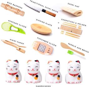 img 2 attached to 🍣 Sushi Making Kit: An Ultimate Set for Beginners and Pros, Including Bamboo Sushi Rolling Mat, Sushi Bazooka, and More!