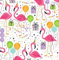 flamingo party wrapping paper sheet logo