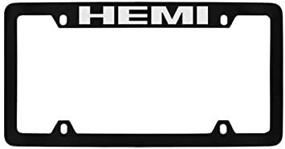 img 4 attached to Dodge Ram Hemi Black Coated License Plate Frame 4 Hole