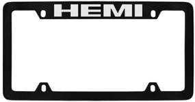 img 3 attached to Dodge Ram Hemi Black Coated License Plate Frame 4 Hole