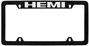 img 2 attached to Dodge Ram Hemi Black Coated License Plate Frame 4 Hole
