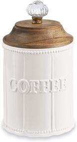 img 2 attached to 🍮 Mud Pie Circa Door Knob Coffee Canister - Stylish Wooden Container for Fresh Coffee Storage