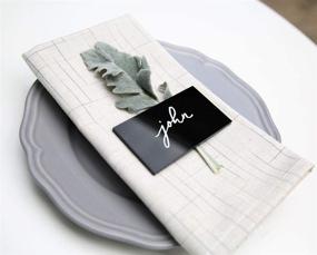 img 2 attached to 20 Count UNIQOOO Black Acrylic Rectangular Place Cards for Wedding