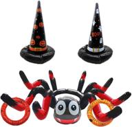 🕷️ halloween ring toss game: set of 3 inflatable spider witch hat ring toss games with 10 rings - ideal for halloween party favors and games логотип