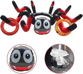 img 1 attached to 🕷️ Halloween Ring Toss Game: Set of 3 Inflatable Spider Witch Hat Ring Toss Games with 10 Rings - Ideal for Halloween Party Favors and Games