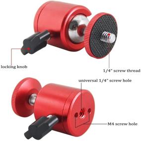 img 1 attached to EXMAX Pack of 2 Mini Ball Head Tripods with 1/4” Screw Thread Base - Red Color