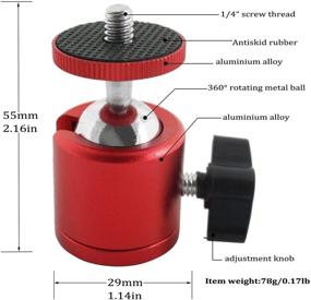 img 3 attached to EXMAX Pack of 2 Mini Ball Head Tripods with 1/4” Screw Thread Base - Red Color