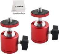 exmax pack of 2 mini ball head tripods with 1/4” screw thread base - red color logo