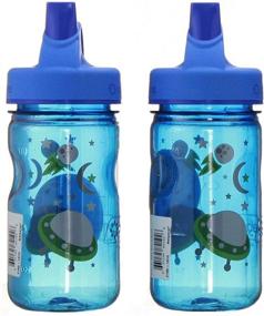 img 1 attached to 🧒 Nalgene Grip 'n Gulp Kids Travel Water Bottle - 12 Ounce - Blue Space Ships - 2 Pack: Durable and Fun Hydration Solution for Children