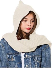 img 3 attached to Winter Casual Knitted Hooded Irregular