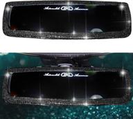 yidexin блестящие аксессуары для автомобильного зеркала для женщин и мужчин - заднее автомобильное зеркало с кристаллами ринестоун, чехол заднего автомобильного зеркала с кристаллом для женщин (черный) логотип