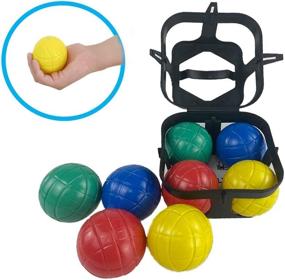 img 1 attached to 🏖️ DRAROAD Portable Outdoor Bocce Balls Set with Plastic Support - Family Beach, Backyard, or Party Game