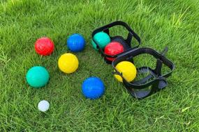 img 3 attached to 🏖️ DRAROAD Portable Outdoor Bocce Balls Set with Plastic Support - Family Beach, Backyard, or Party Game