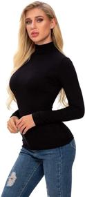 img 3 attached to Womens Turtleneck Shirt Stretchy Lightweight Women's Clothing in Lingerie, Sleep & Lounge