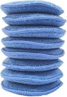 🧽 8 pack of polyte microfiber detailing wax applicator pads, blue, 5 inches logo