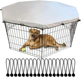 img 4 attached to 🐶 YGCASE Universal Dog Playpen Cover - Sun/Rain Proof Top, Offering Shade and Security for Indoor/Outdoor, Fits All 24" Wide 8 Panels Pet Exercise Pen