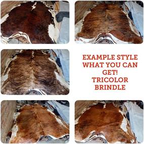 img 2 attached to Cowhides Tricolor Brindle Natural Leather
