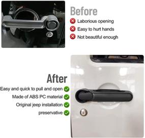 img 2 attached to 🚪 Набор ручек для дверей и клапана багажника (5 штук) для Jeep Wrangler JK JKU 2007-2018 - без нажатия кнопки для открытия