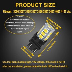 img 3 attached to 🚗 GIVEDOUA 3157 LED Car Bulb Pack of 10pcs - Super Bright 12V 3056 3156 3156A 3057 4057 3157 4157 T25 LED Bulbs for Brake Lights, Backup Reverse Lights