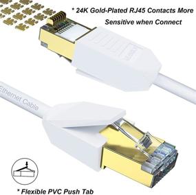 img 3 attached to 🐱 Высокоскоростной кабель Ethernet Cat 8, 5 штук в наборе, GLANICS 3 фута + 3 фута, 10 футов + 10 футов, 25 футов. Сетевой кабель RJ45 с позолоченным разъемом, SSTP LAN кабель для роутера, модема, игр, Xbox, PS4, переключателя.