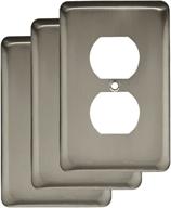 franklin brassw10249v-sn-c stamped steel round single duplex outlet wall plate / switch plate / cover, satin nickel, pack of 3 logo