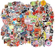 🎒 cool random stickers pack - waterproof vinyl sticker bulk variety for luggage, laptop, skateboard, bike, car, motorcycle, and more (105 pcs) logo