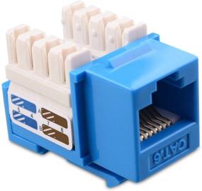 img 2 attached to 🔵 Cable Matters UL Listed 10-Pack RJ45 Коунекторы категории Keystone в синем цвете: Высококачественные компоненты сетевого оборудования для оптимального подключения.