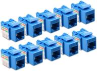 🔵 cable matters ul listed 10-pack rj45 коунекторы категории keystone в синем цвете: высококачественные компоненты сетевого оборудования для оптимального подключения. логотип