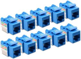 img 4 attached to 🔵 Cable Matters UL Listed 10-Pack RJ45 Коунекторы категории Keystone в синем цвете: Высококачественные компоненты сетевого оборудования для оптимального подключения.