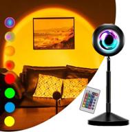 🌅 sunset lamp projector with remote control - sunlight projection, 16 static / 4 dynamic colors sunset light, usb night light for home party bedroom living room decor - ideal gift for women логотип