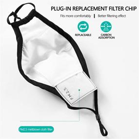 img 3 attached to 💨 UTOTEBAG 3Pcs Face Masks with Breathing Valve - Breathable Cloth Mask with Vent, Filters, Nose Bridge - for Daily Use, Sports, and Easy Breathing